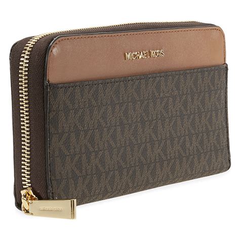 michael kors signature wallet brown|designer brown leather wallet.